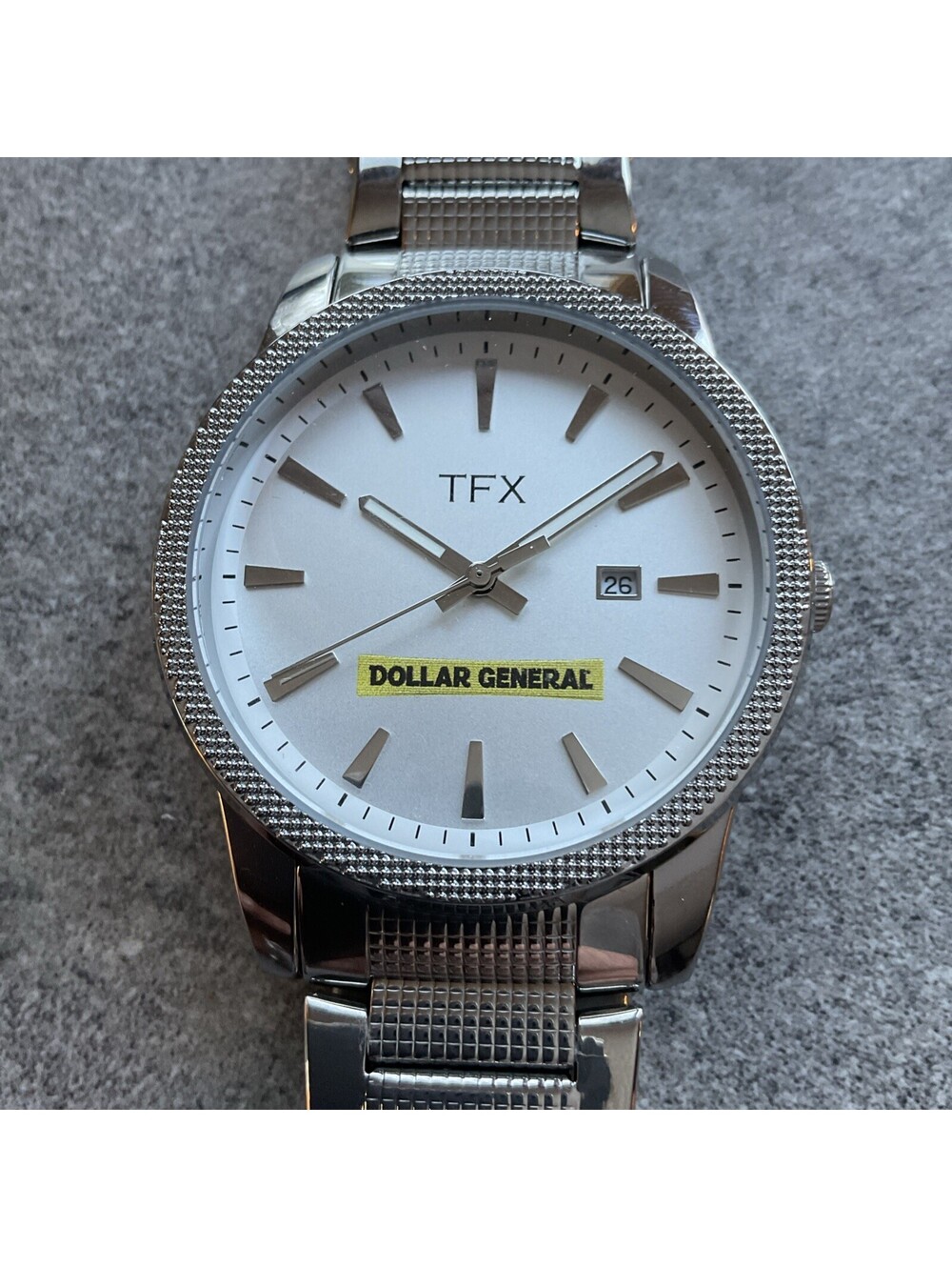 TFX By Bulova Mens Watch 36A105 43mm Silver Tone Case, Band And Dial B-T